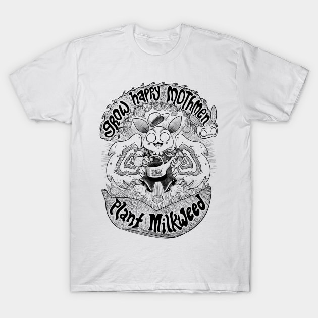Grow Happy Mothmen T-Shirt by Ballyraven